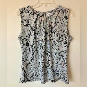 Calvin Klein multicolor Sleeveless formal dress blouse | leopard print
